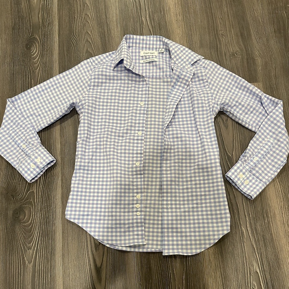 Calvin Klein Kids plaid button down long sleeve